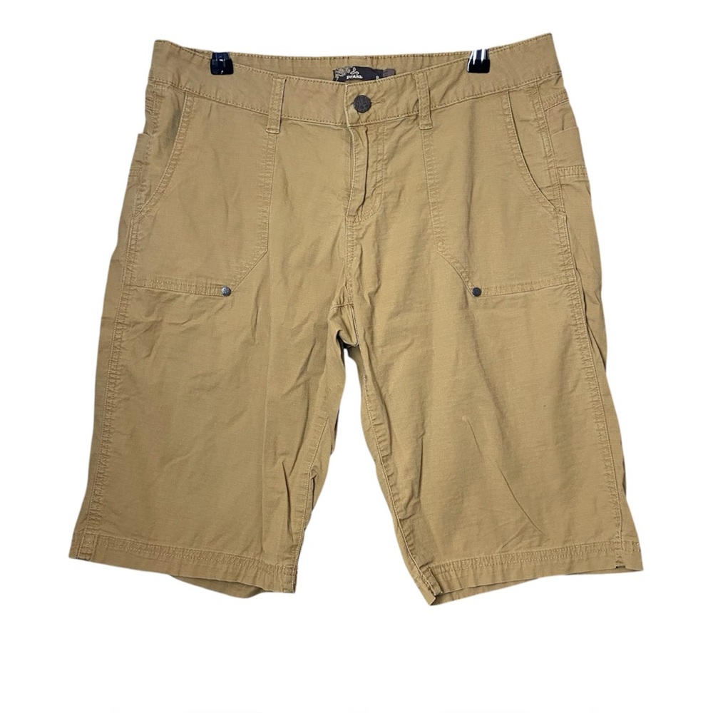 prAna Palisades Ripstop Hiking Shorts Tan Utility Outdoor Travel Womens 8